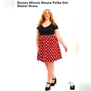 Torrid Disney 5 Minnie Mouse polka dot skater dress cosplay Halloween vacation